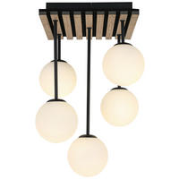 HÄNGELEUCHTE 38/39/59 cm   - Eichefarben/Schwarz, Trend, Glas/Holzwerkstoff (38/39/59cm) - Collet's Monde