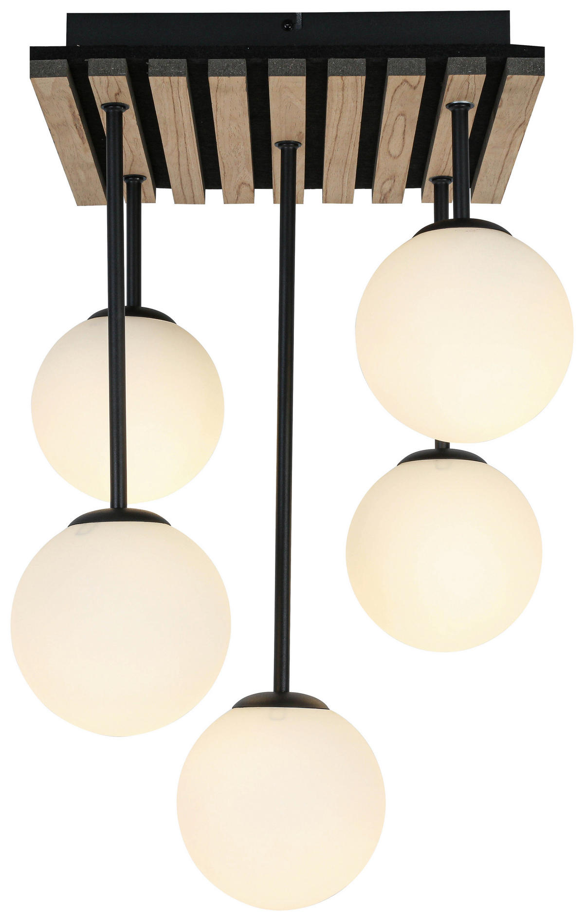 HÄNGELEUCHTE 38/39/59 cm   - Eichefarben/Schwarz, Trend, Glas/Holzwerkstoff (38/39/59cm) - Collet's Monde