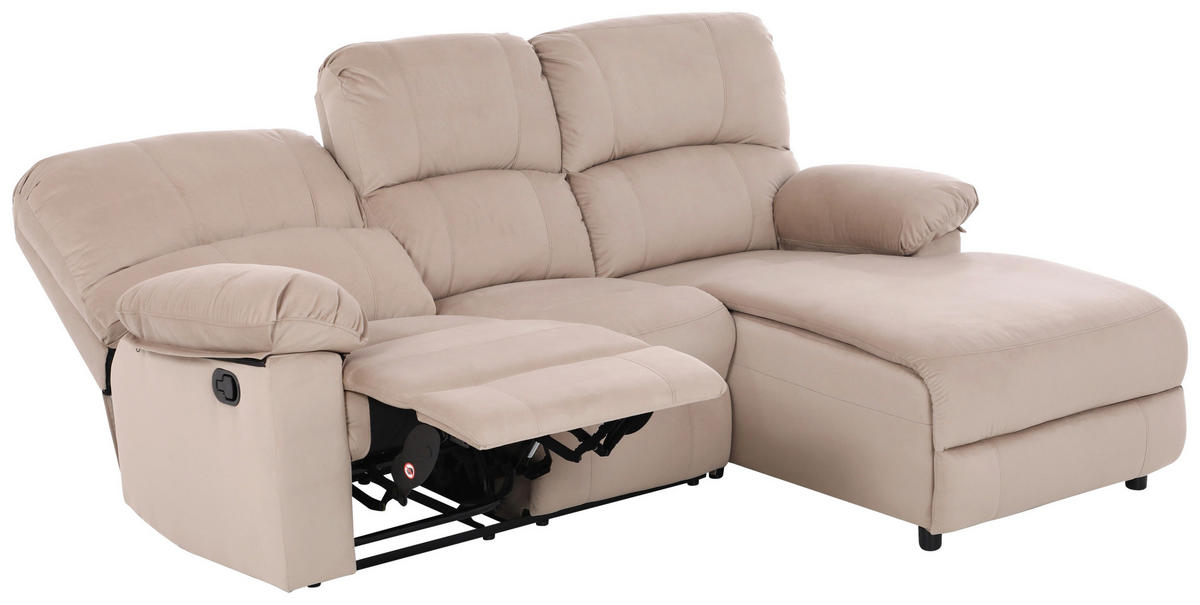 ECKSOFA Beige Webstoff  - Beige/Schwarz, Basics, Kunststoff/Textil (216/159cm) - P & B