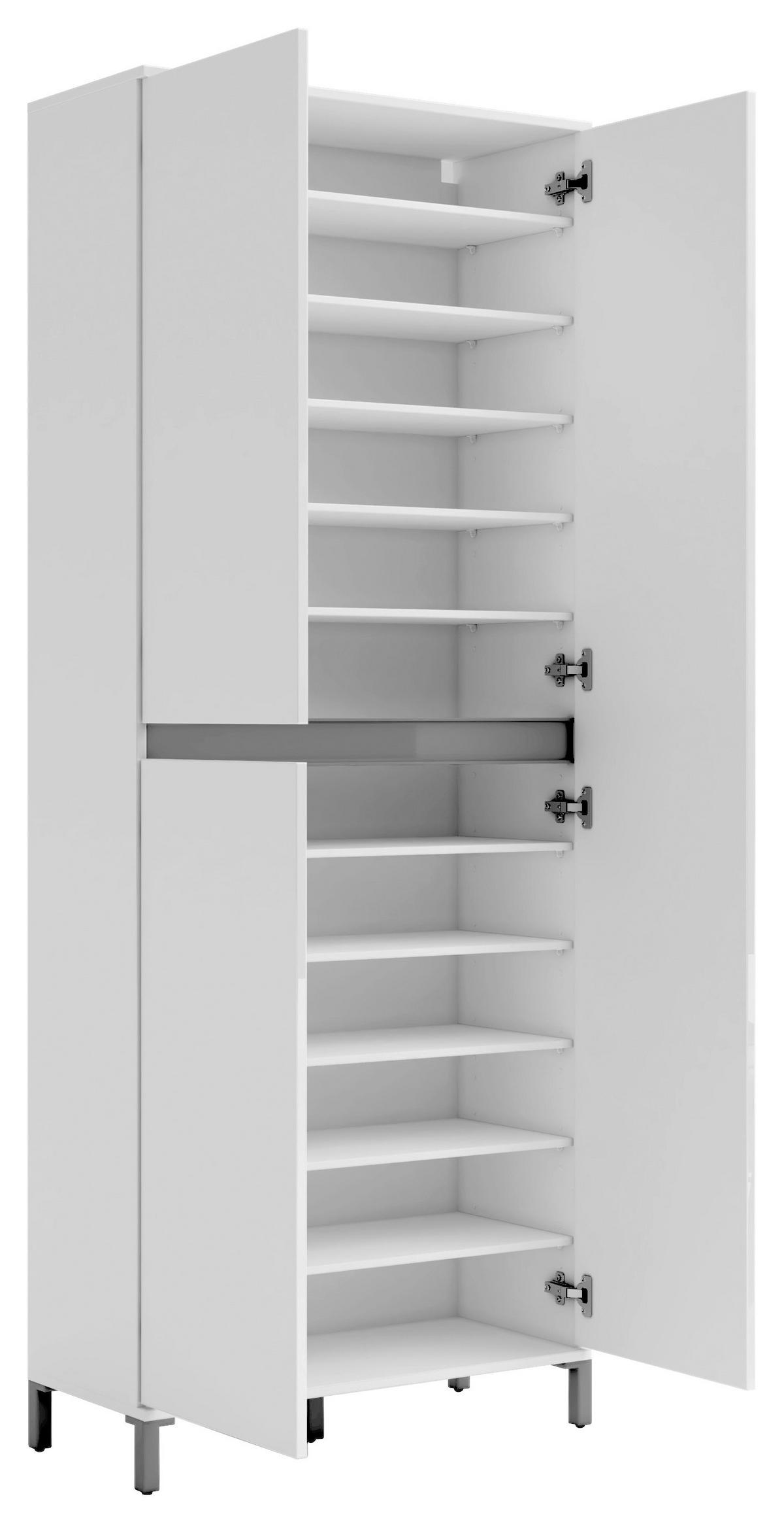 ORMAR GARDEROBNI  bijela  - bijela/antracit, Design, drvni materijal/plastika (80/200/34cm) - Xora