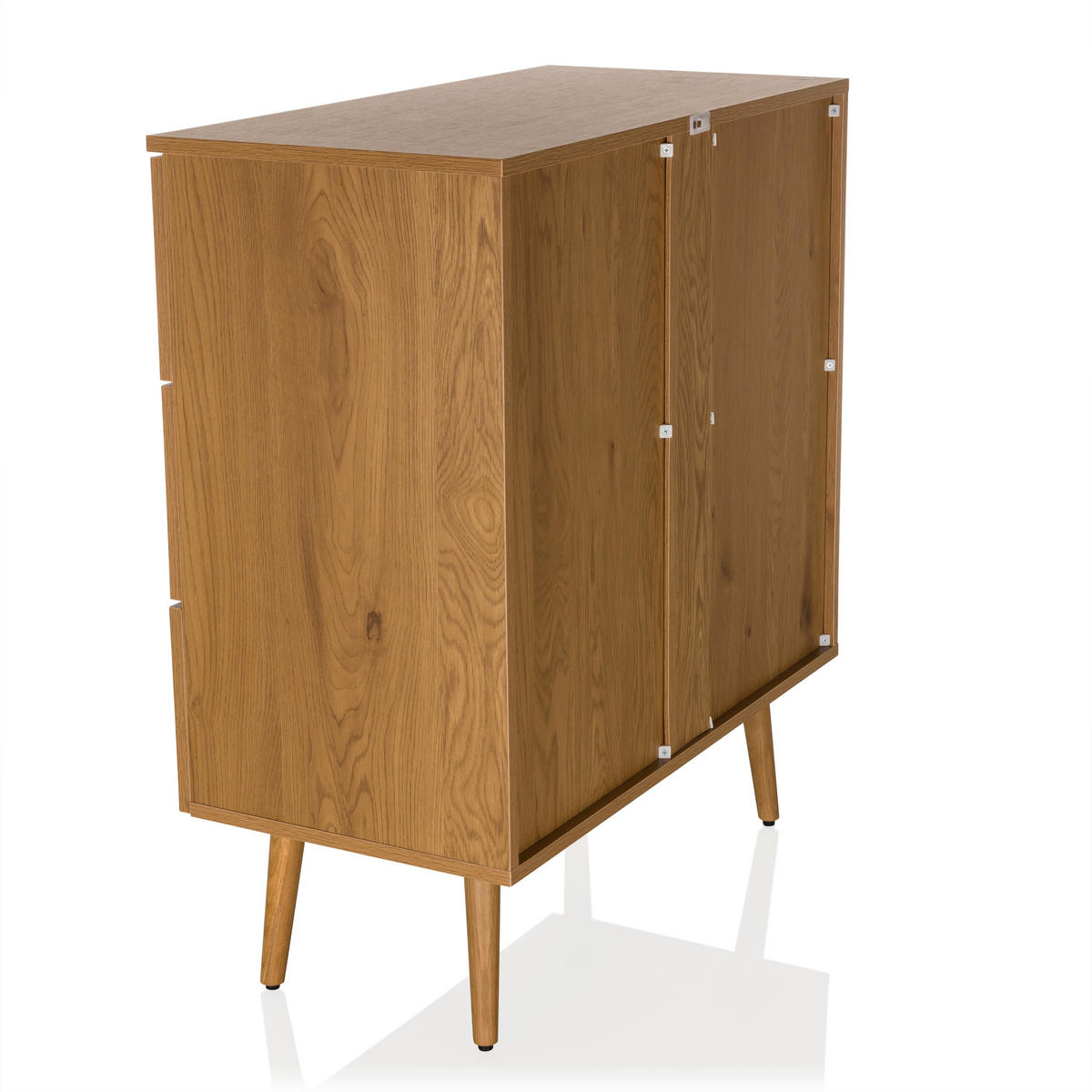 BYRÅ 80/90/40 cm  - svart/ekfärgad, Modern, trämaterial (80/90/40cm) - MID.YOU