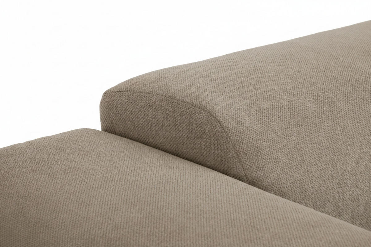 3-SITZER-SOFA Struktur Hellbraun  - Hellbraun/Schwarz, Design, Kunststoff/Textil (266/76/116cm) - MID.YOU