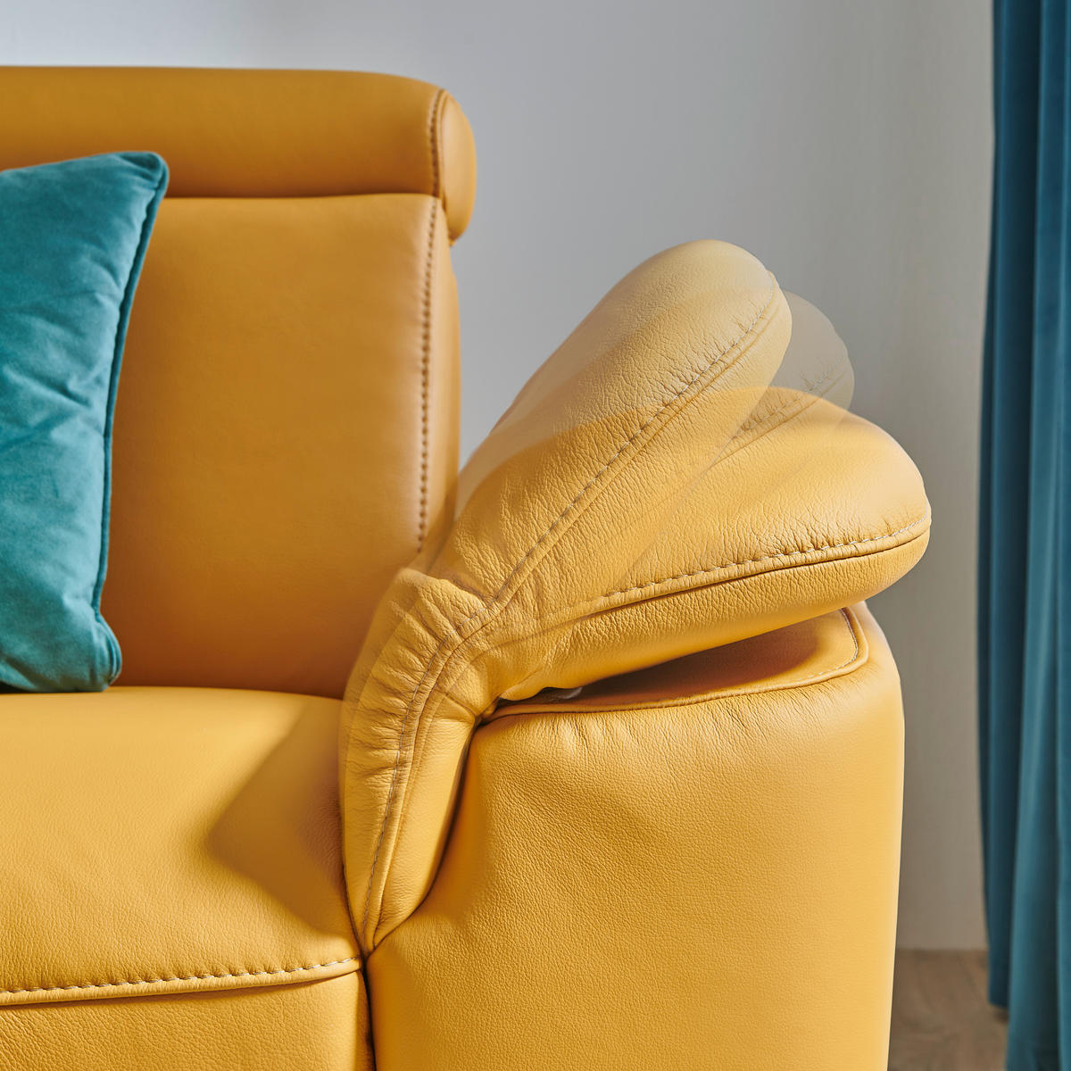 ECKSOFA in Echtleder Gelb  - Gelb/Schwarz, Design, Leder/Metall (285/239cm) - Cantus