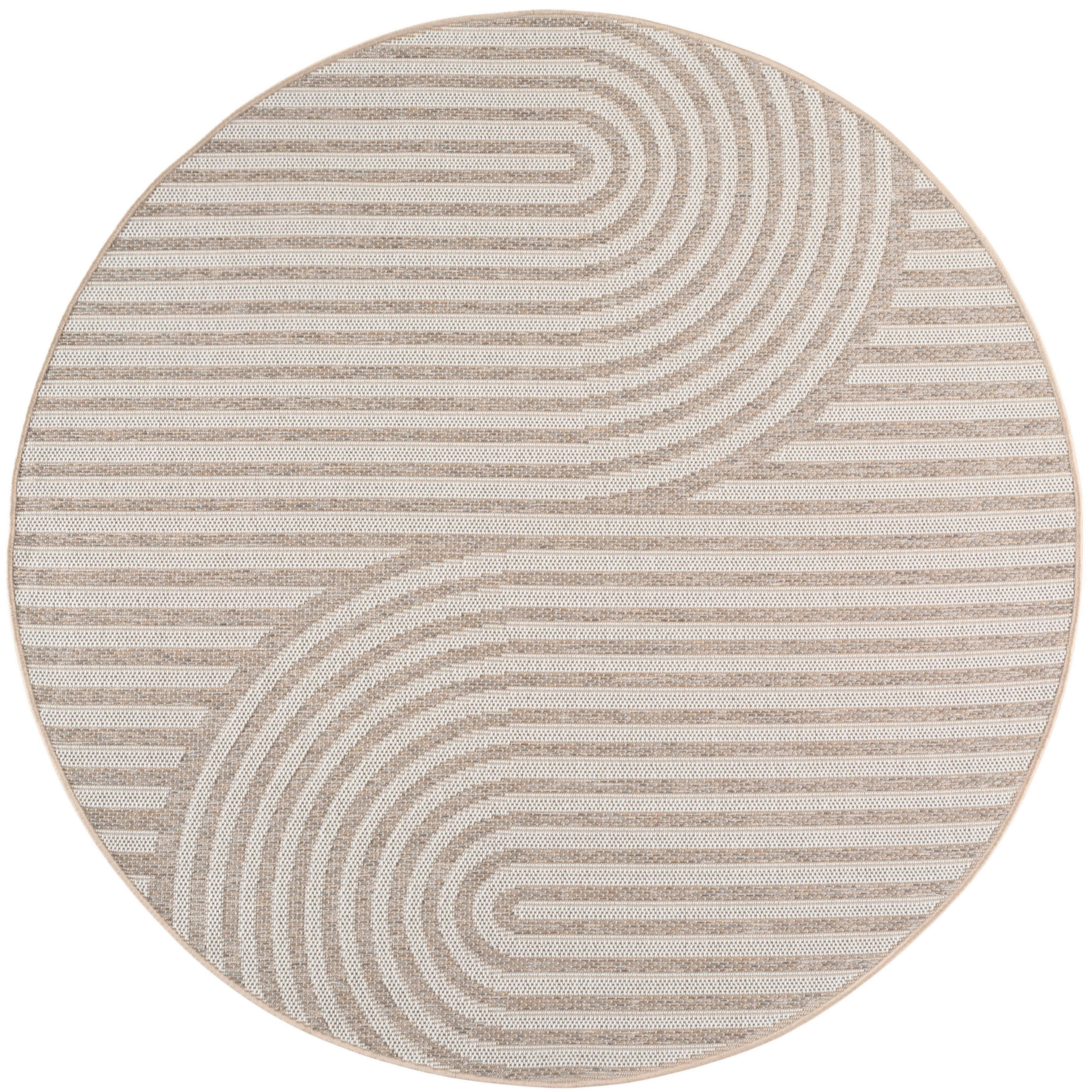 OUTDOORTEPPICH  Wohnzimmer 120/120 cm DESERT Beige rund  - Beige, Design, Textil (120/120cm) - Ayyildiz 