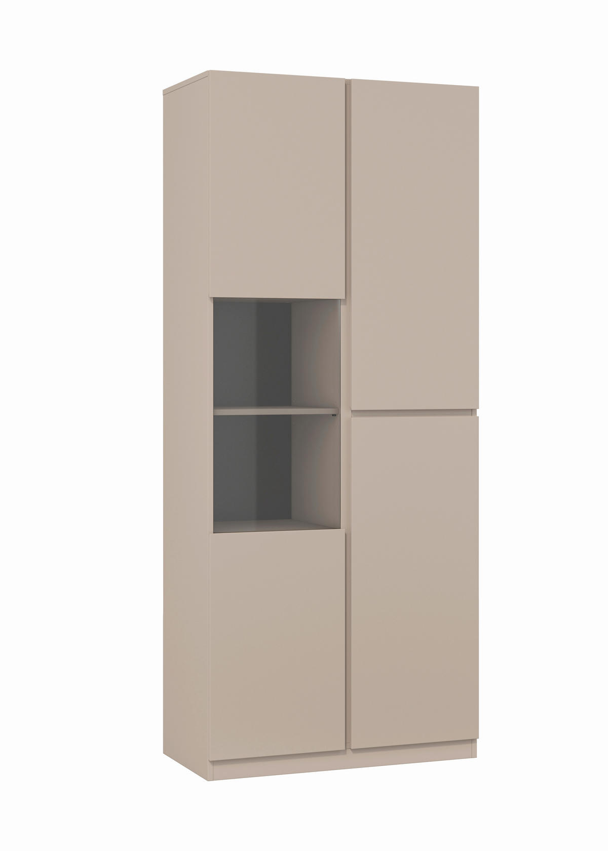 VITRINE  in Taupe  - Taupe, Design, Glas/Holzwerkstoff (79,4/187,5/40cm) - MID.YOU