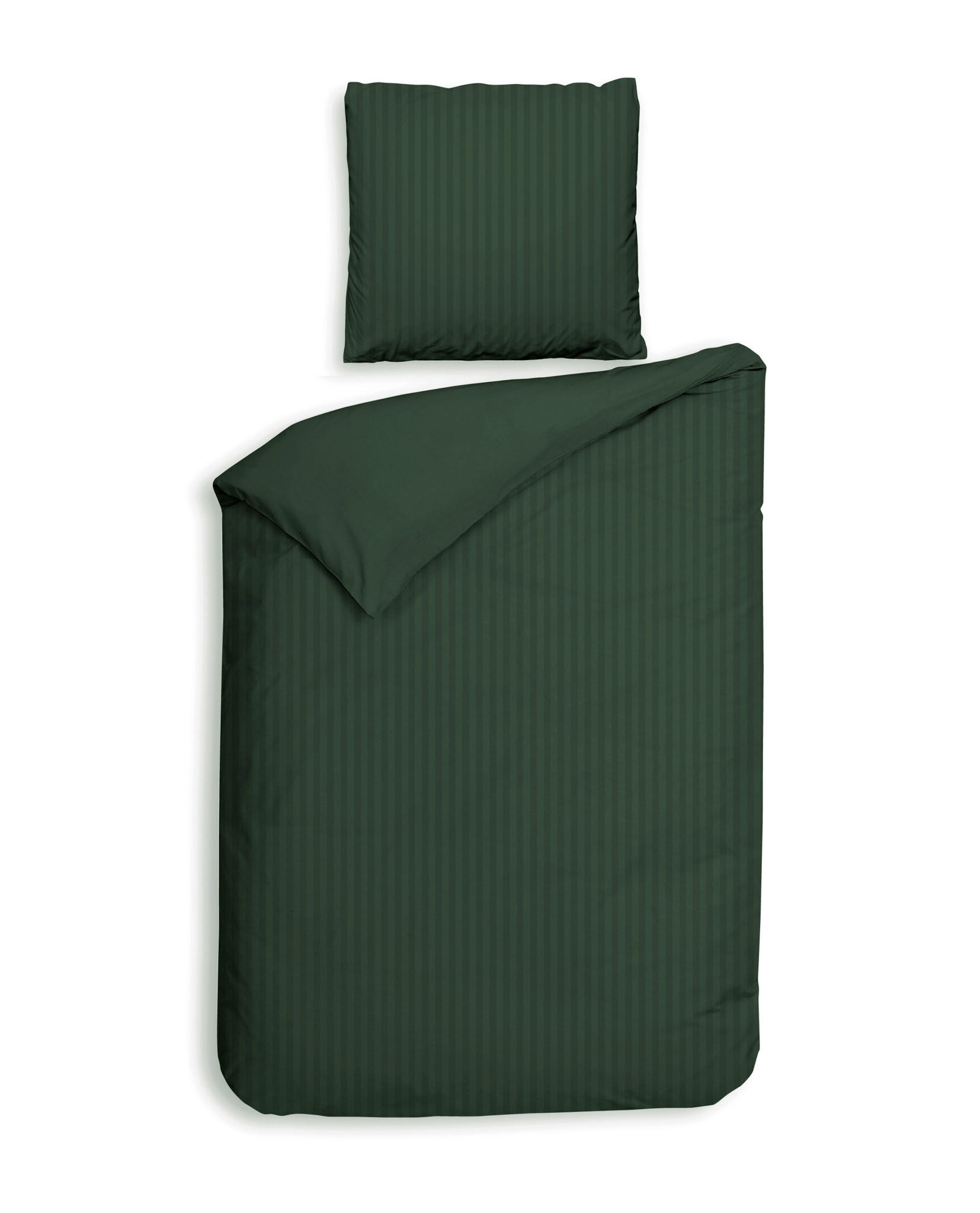 BETTWÄSCHE 2-teilig Banda Makosatin 135/200 cm  - Waldgrün, Basics, Textil (135/200cm) - Heckettlane
