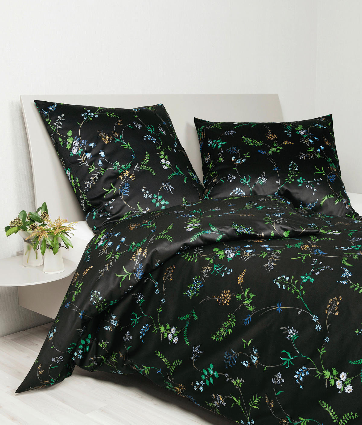 BETTWÄSCHE MOMENTS Makosatin 135/200 cm  - Schwarz/Braun, Basics, Textil (135/200cm) - Janine