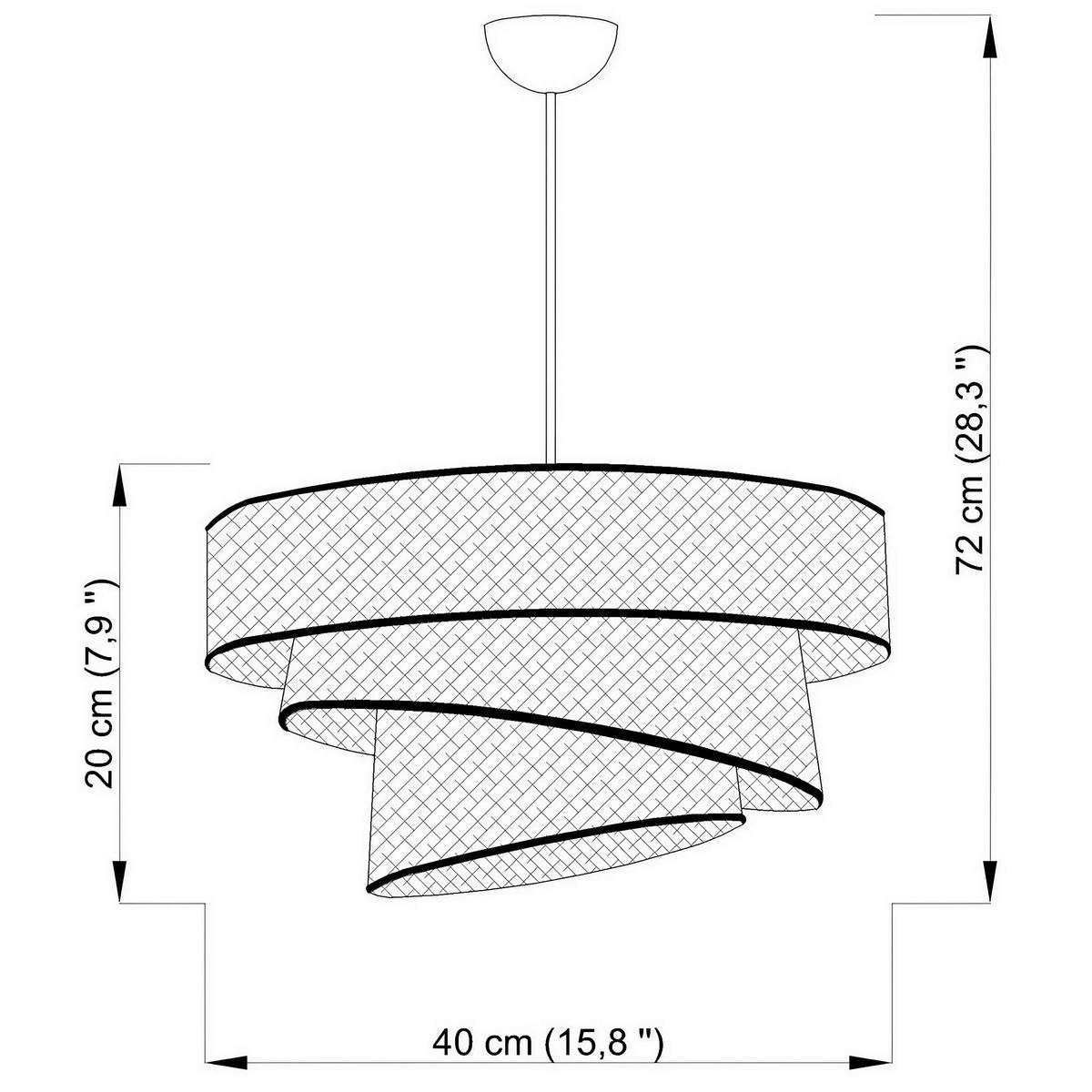 ZÁVĚSNÉ SVÍTIDLO, 40/72 cm  - šedá/barvy zlata, Design, kov/textil (40/72cm) - P & B