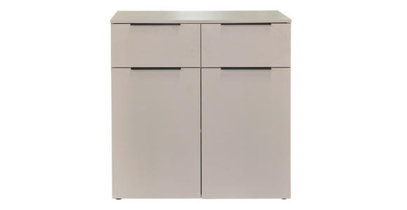 KOMMODE , 91/93/42 cm, 2 Schublade(n)  - Kaschmir/Schwarz, KONVENTIONELL, Holzwerkstoff/Kunststoff (91/93/42cm) - Xora