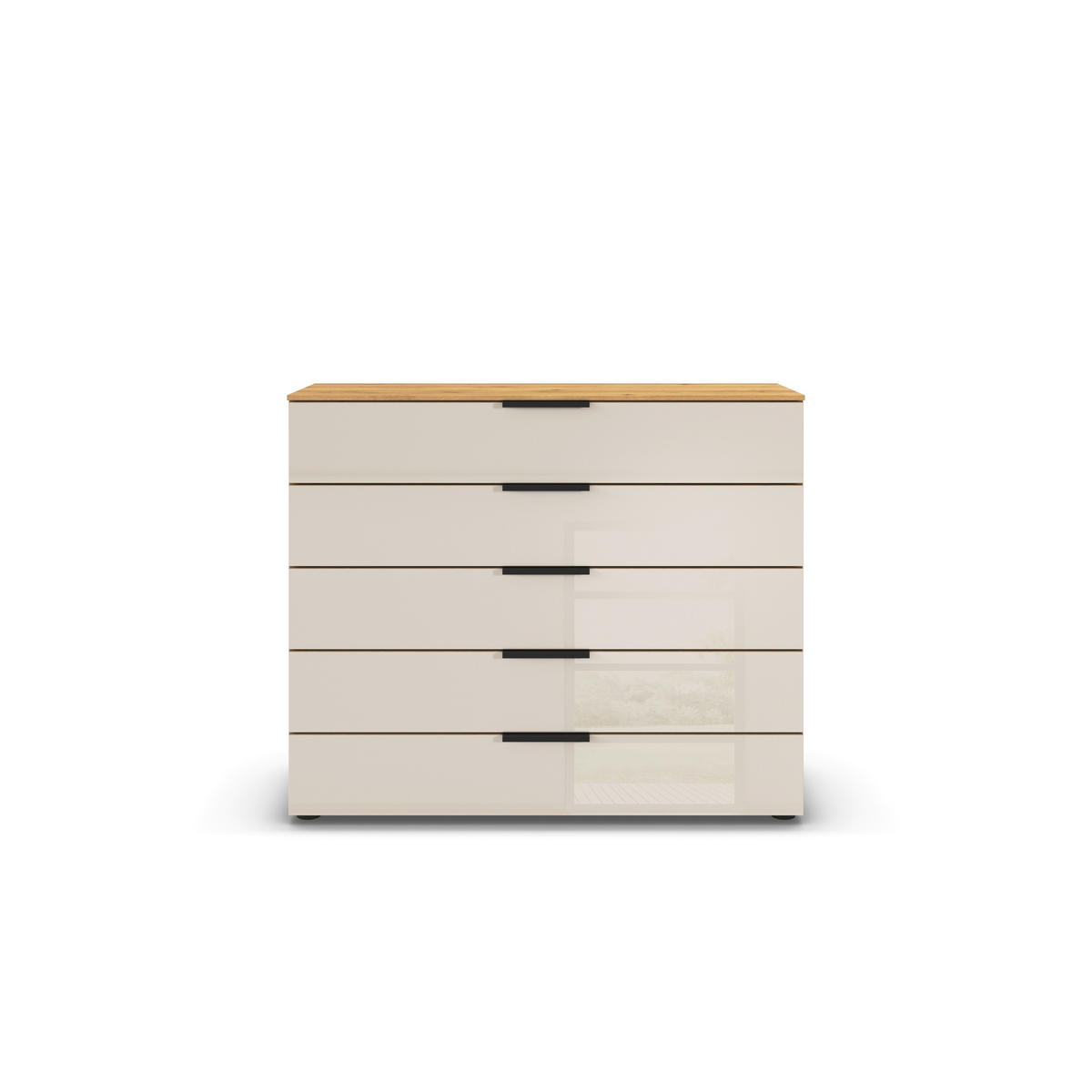 KOMÓD 120/100/42 cm  - tölgyfa színű/Pezsgő, Basics, műanyag/faalapú anyag (120/100/42cm) - Novel