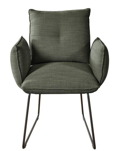 ARMLEHNSTUHL  in Stahl Struktur  - Schwarz/Grün, Design, Textil/Metall (65/90/70cm) - Dieter Knoll