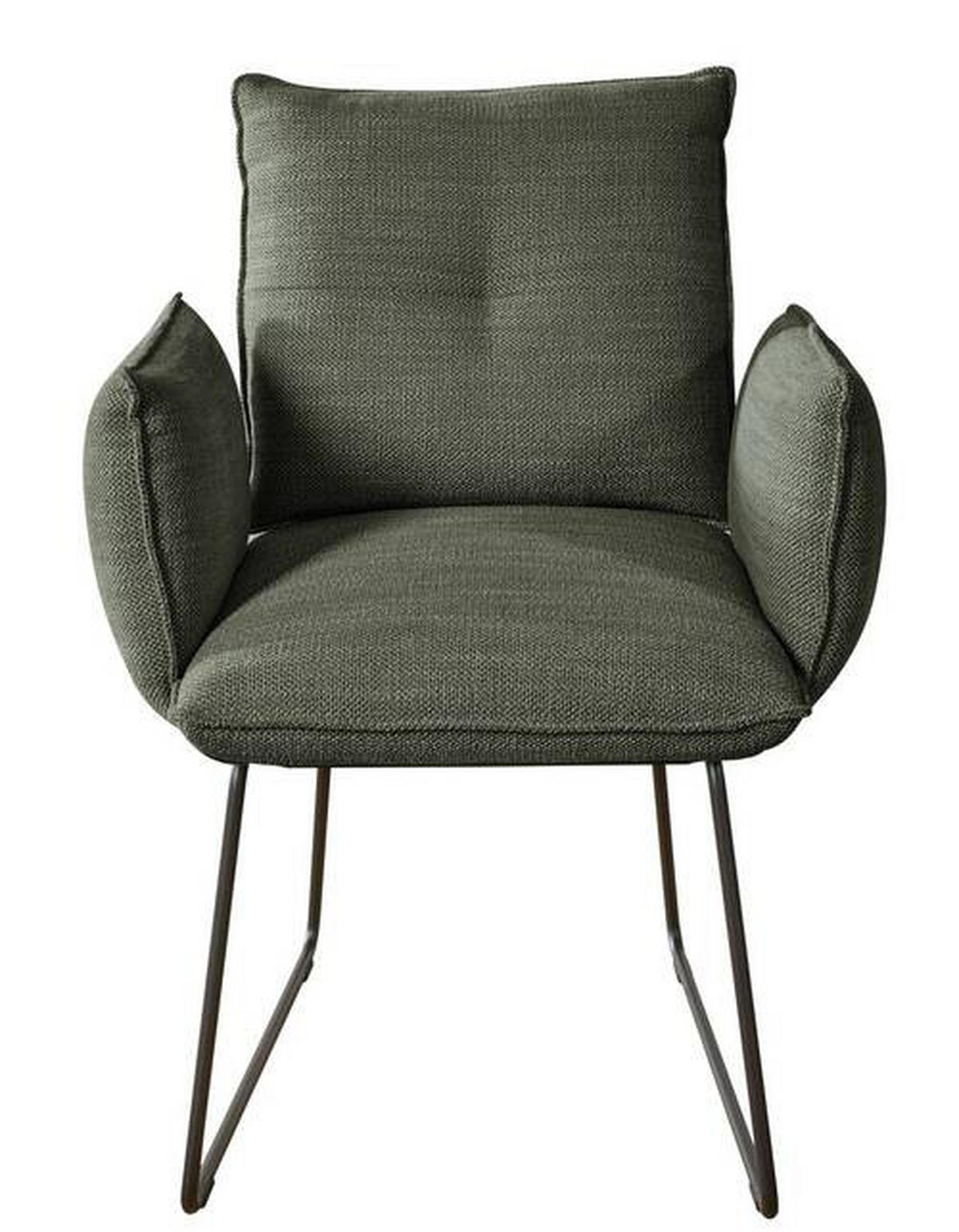 ARMLEHNSTUHL  in Stahl Struktur  - Schwarz/Grün, Design, Textil/Metall (65/90/70cm) - Dieter Knoll