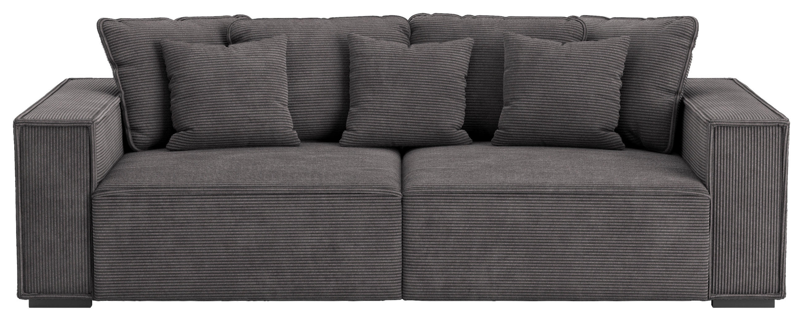 BIGSOFA Mikrofaser Anthrazit  - Anthrazit, MODERN, Kunststoff/Textil (244/62/117cm) - MID.YOU