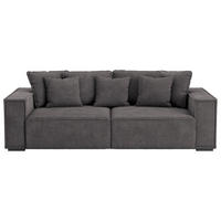 BIGSOFA Mikrofaser Anthrazit  - Anthrazit, MODERN, Kunststoff/Textil (244/62/117cm) - MID.YOU