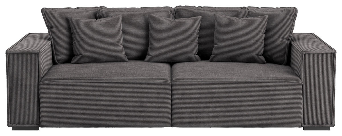 BIGSOFA Mikrofaser Anthrazit  - Anthrazit, MODERN, Kunststoff/Textil (244/62/117cm) - MID.YOU