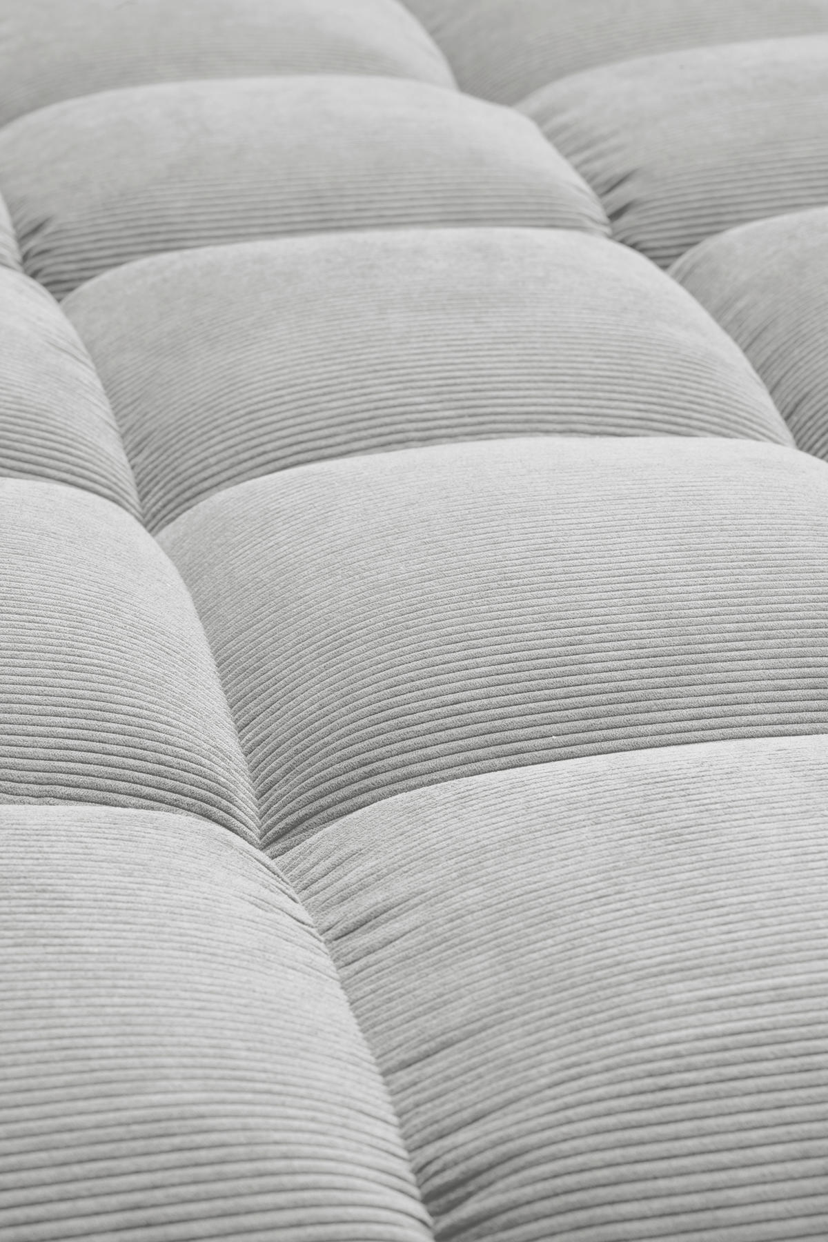 ECKSOFA Ottomane rechts, Eckteil  Silberfarben Feincord  - Silberfarben/Schwarz, Design, Holz/Textil (288/215cm) - Pure Home Lifestyle