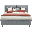 BOXSPRINGBETT 180/200 cm  in Grau  - Alufarben/Grau, KONVENTIONELL, Textil/Metall (180/200cm) - Dieter Knoll