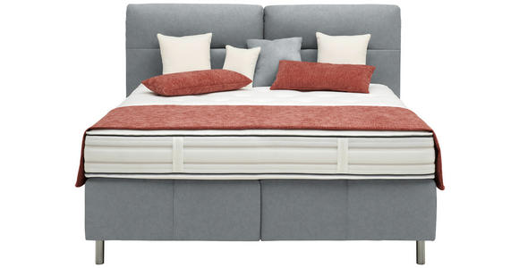 BOXSPRINGBETT 180/200 cm  in Grau  - Alufarben/Grau, KONVENTIONELL, Textil/Metall (180/200cm) - Dieter Knoll
