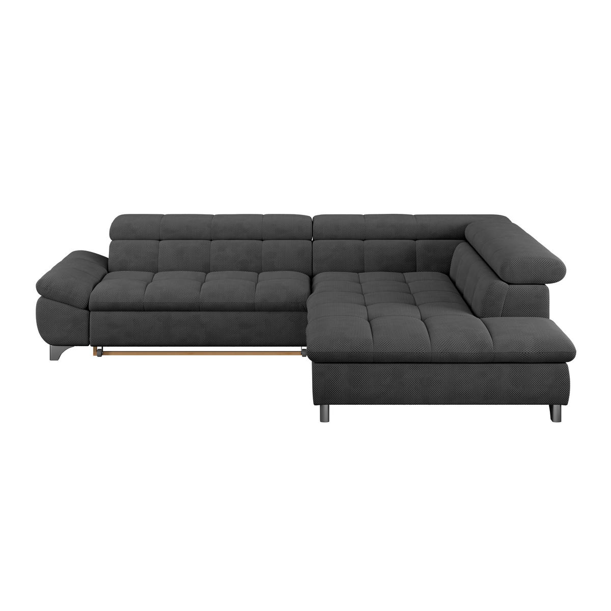 ECKSOFA Anthrazit Chenille  - Chromfarben/Anthrazit, KONVENTIONELL, Textil/Metall (312/234cm) - Livetastic