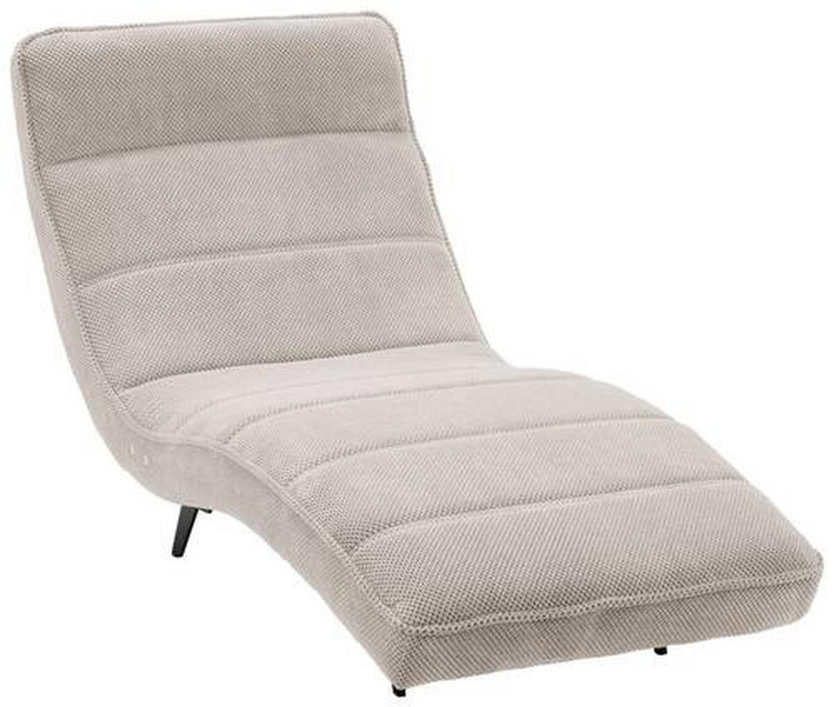 RELAXLIEGE in Webstoff Creme  - Creme/Schwarz, Design, Textil/Metall (78/83/168cm) - Welnova