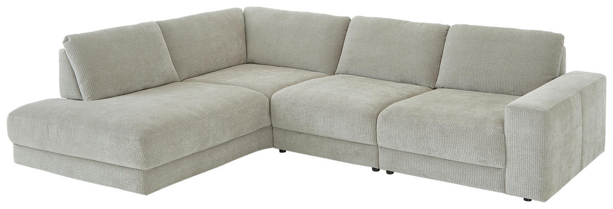 ECKSOFA in Chenille, Jacquard Silberfarben  - Silberfarben/Schwarz, Design, Kunststoff/Textil (242/316cm) - Niels Andersson