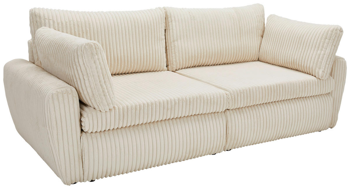 SOFA LEŽAJ krem  - crna/krem, Moderno, tekstil/plastika (240/90/120cm)