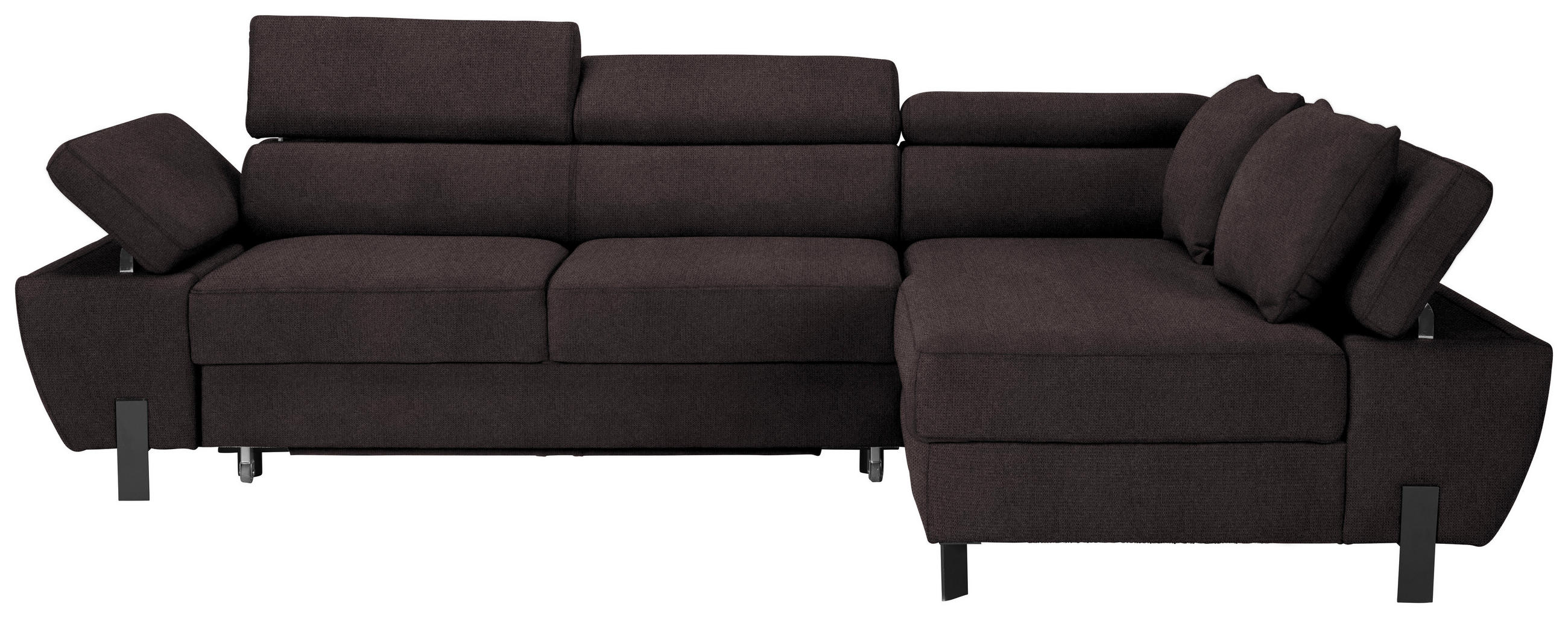 HÖRNSOFFA i vävt tyg grafitfärgad  - grafitfärgad/svart, Modern, metall/trämaterial (277/90/93cm) - MID.YOU