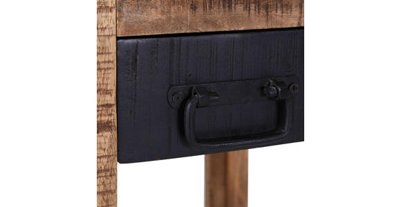 BEISTELLTISCH 27,5/27,5/80 cm Mangoholz massiv Braun, Schwarz quadratisch - Schwarz/Braun, LIFESTYLE, Holz (27,5/27,5/80cm) - Landscape