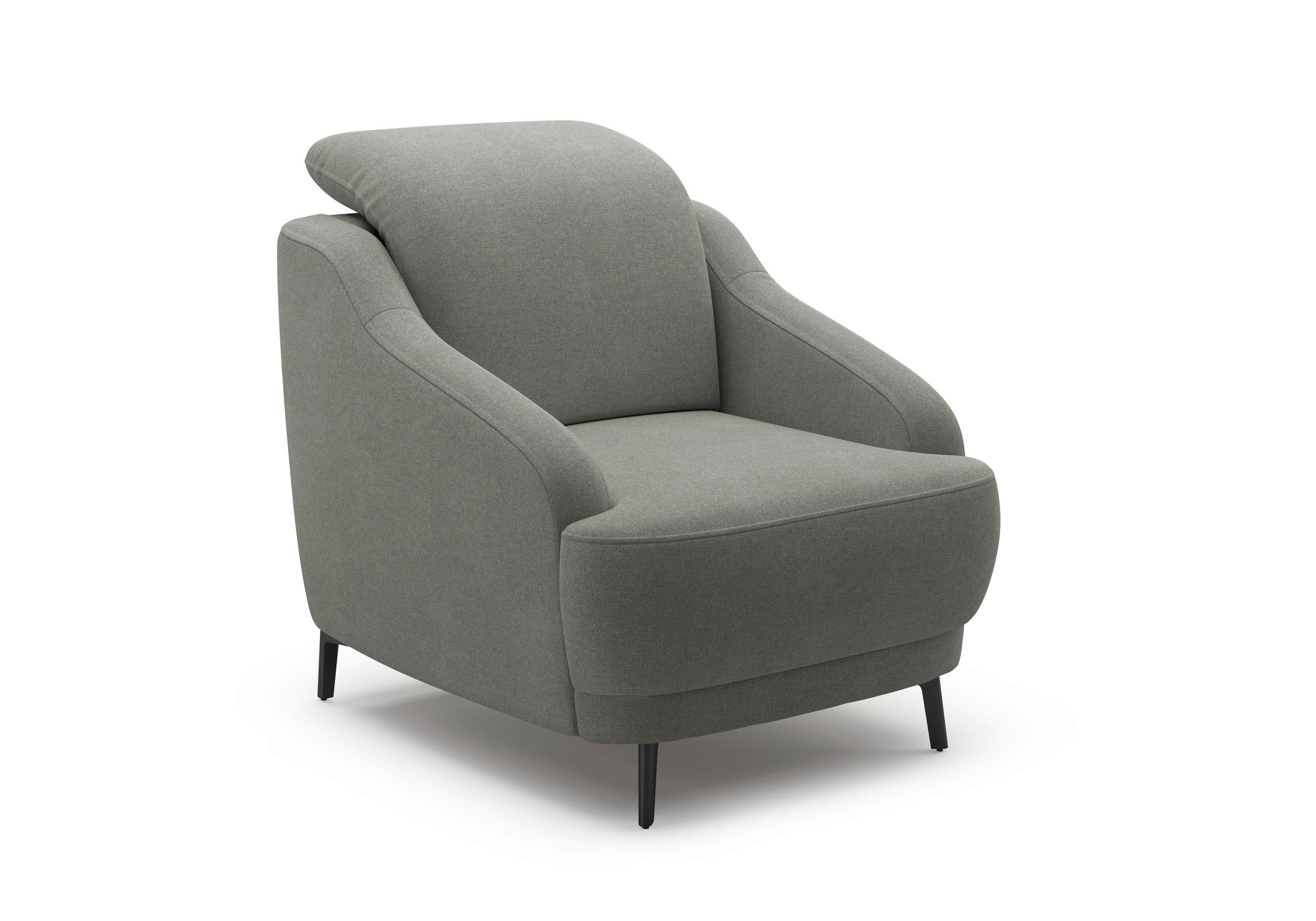 SESSEL in Mikrofaser Schlammfarben  - Schlammfarben/Schwarz, MODERN, Textil/Metall (87/93/104cm) - Sit & More