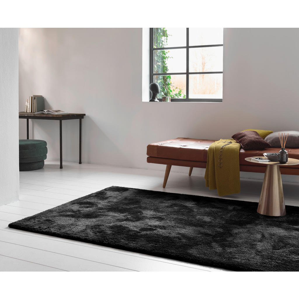Thumbnail - Esprit Hochflorteppich Relaxx, Schwarz, Textil, Uni, rechteckig, 200x290 cm, Textiles Vertrauen - Oeko-Tex®, Hohenstein,...