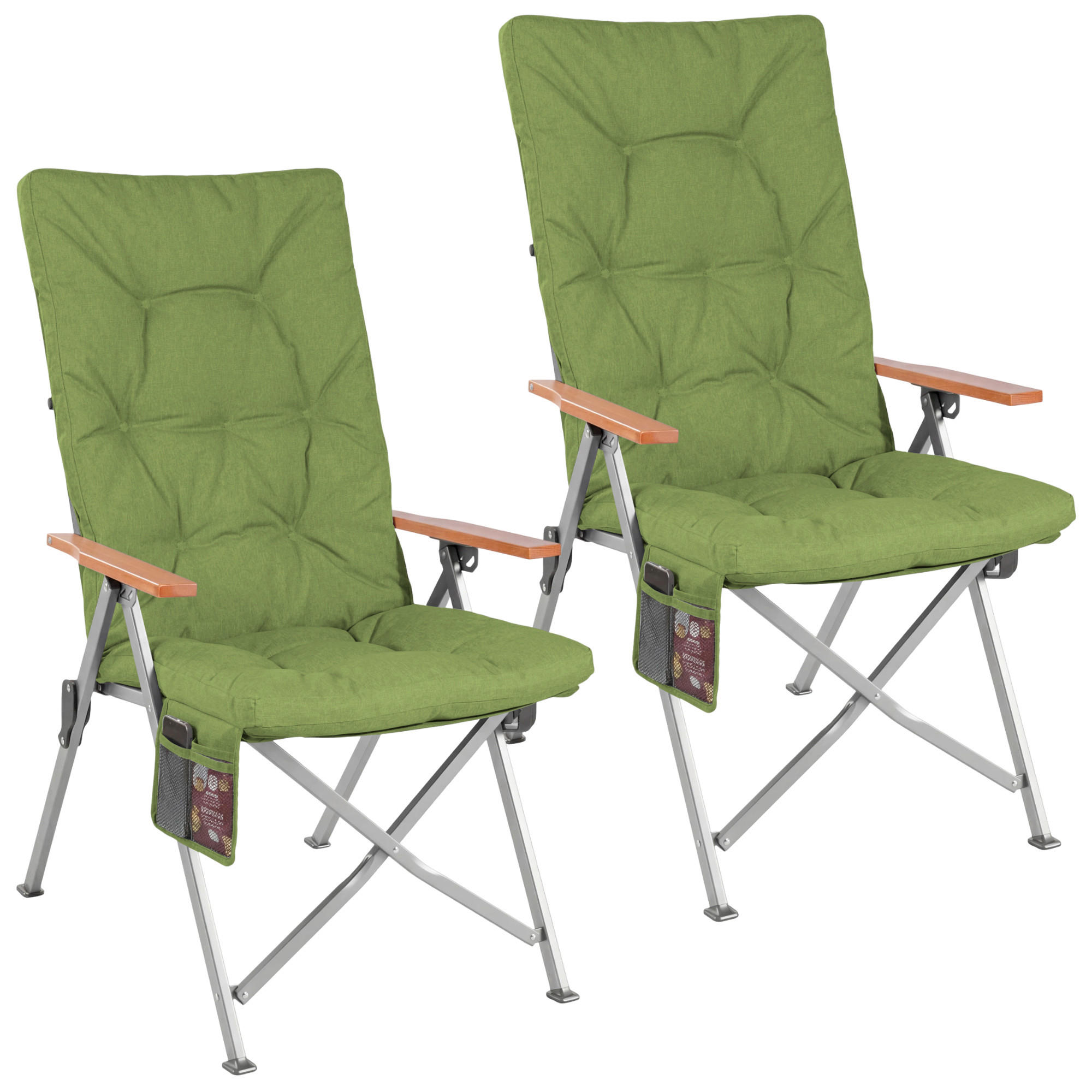 Modante Camping-Klappstuhl Grün, Silber 56x109x71 cm