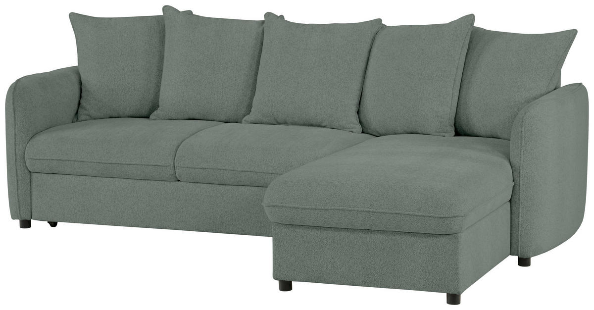 ECKSOFA in Chenille Grau  - Grau, Design, Textil (254/160cm) - MID.YOU