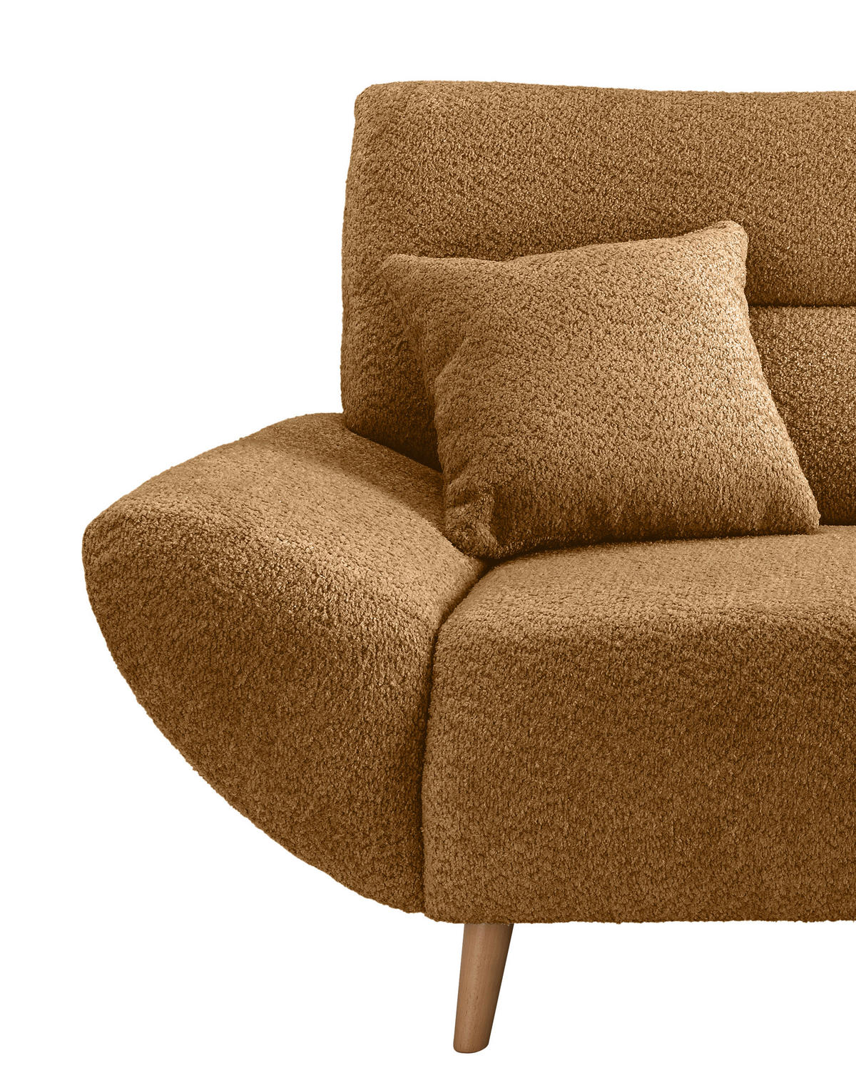 2-SITZER-SOFA in Bouclé Goldfarben  - Wildeiche/Goldfarben, KONVENTIONELL, Holz/Textil (173/81/90cm) - MID.YOU