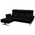 ECKSOFA  in Flachgewebe Schwarz  176-217/279-327 cm  - Schwarz, Design, Textil/Metall (176-217/279-327cm) - Dieter Knoll