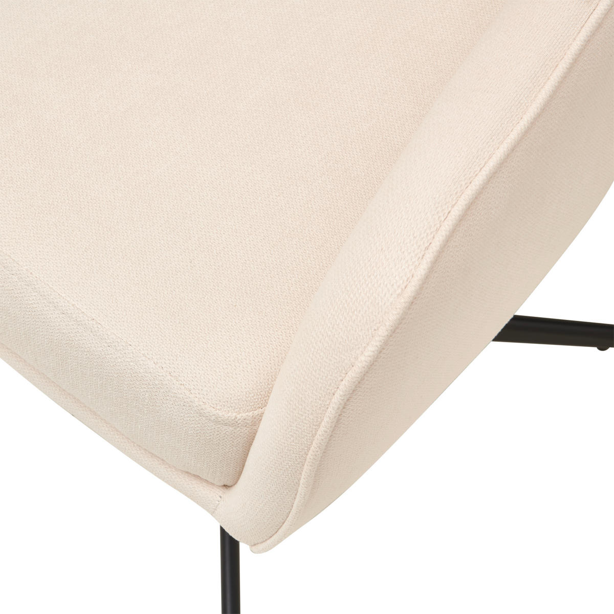 ARMLEHNSTUHL  in Eisen beschichtet  - Beige/Schwarz, MODERN, Textil/Metall (61/83/62cm) - Livetastic