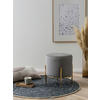 HOCKER in Textil Grau, Goldfarben  - Goldfarben/Grau, MODERN, Textil/Metall (35/38/35cm) - Livetastic