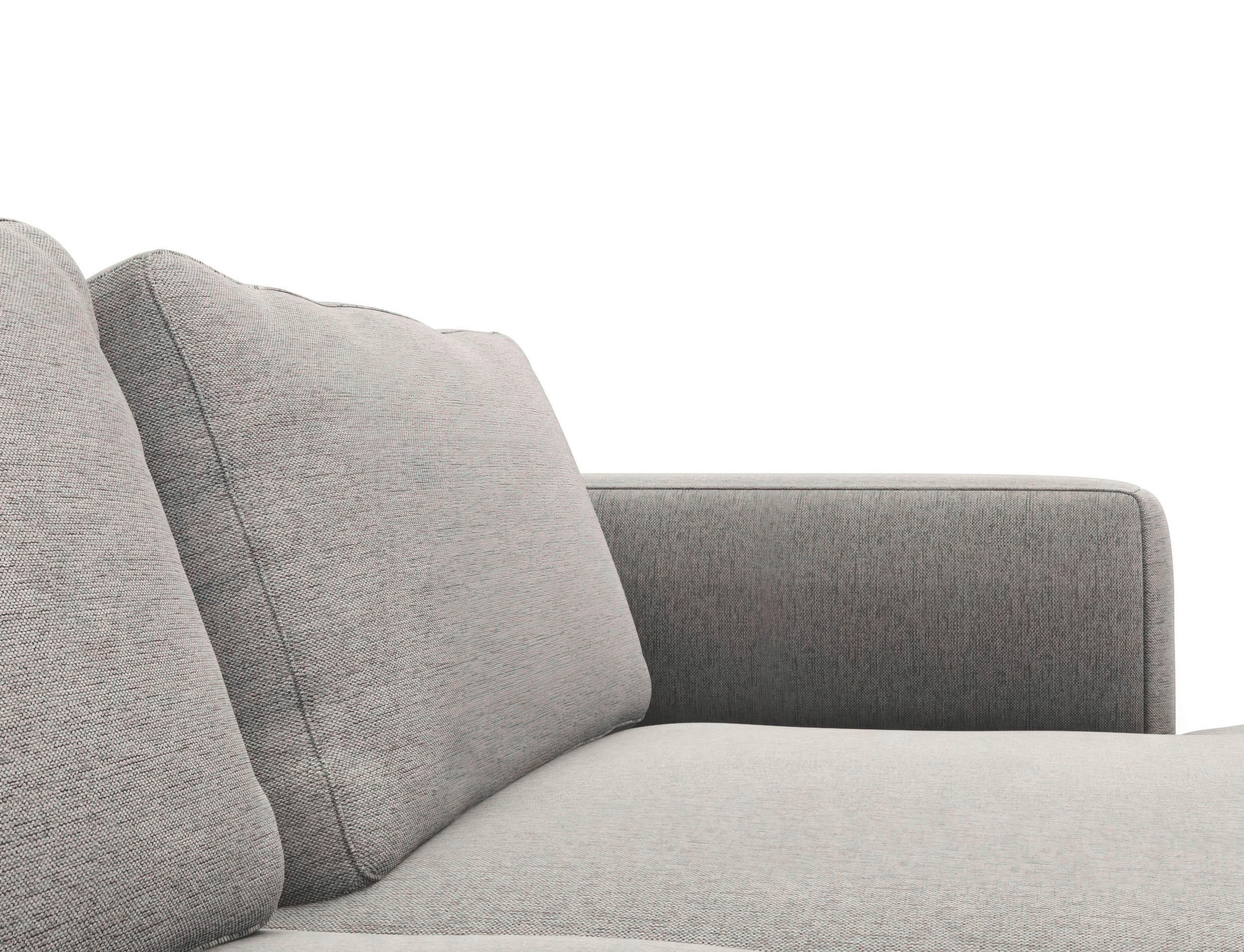 ECKSOFA Grau Webstoff, Flachgewebe  - Schwarz/Grau, Design, Textil/Metall (303/148cm) - Livetastic