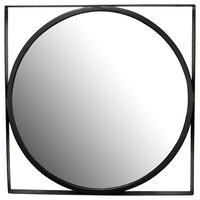 WANDSPIEGEL 54/54/2,5 cm  - Schwarz, Design, Glas/Metall (54/54/2,5cm) - MID.YOU