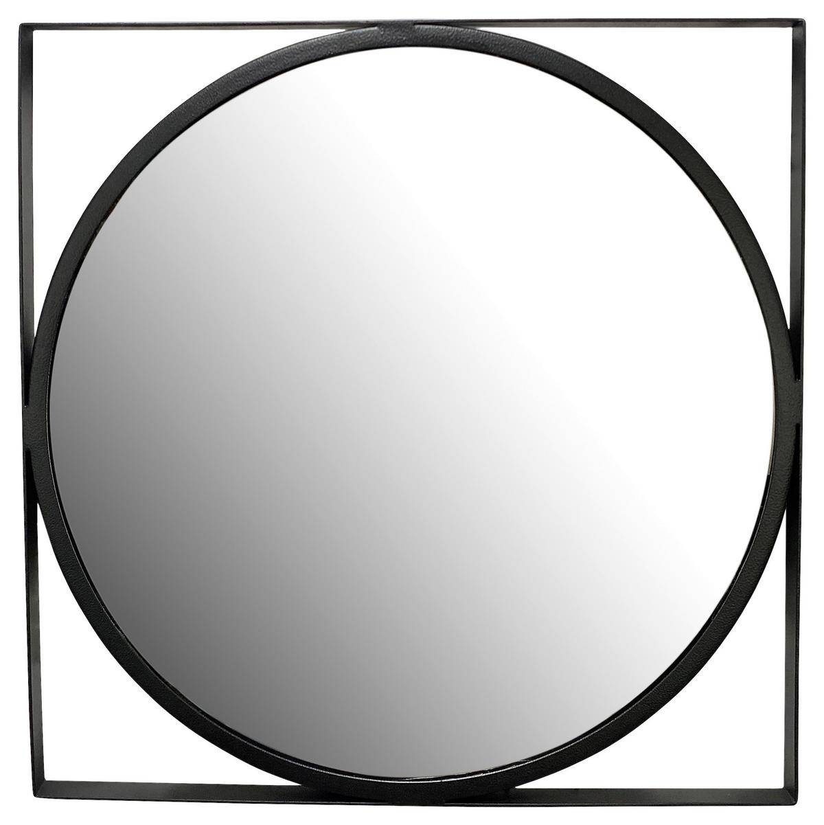WANDSPIEGEL 54/54/2,5 cm  - Schwarz, Design, Glas/Metall (54/54/2,5cm) - MID.YOU