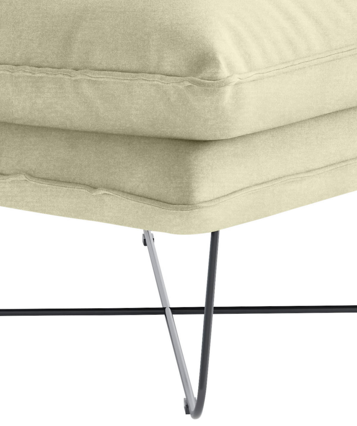 SESSEL in Velours Beige  - Beige/Schwarz, Design, Textil/Metall (72/84/90cm) - Hom`in