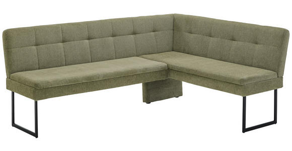 ECKBANK 213/155 cm  in Hellgrün  - Schwarz/Hellgrün, Design, Textil/Metall (213/155cm) - Novel