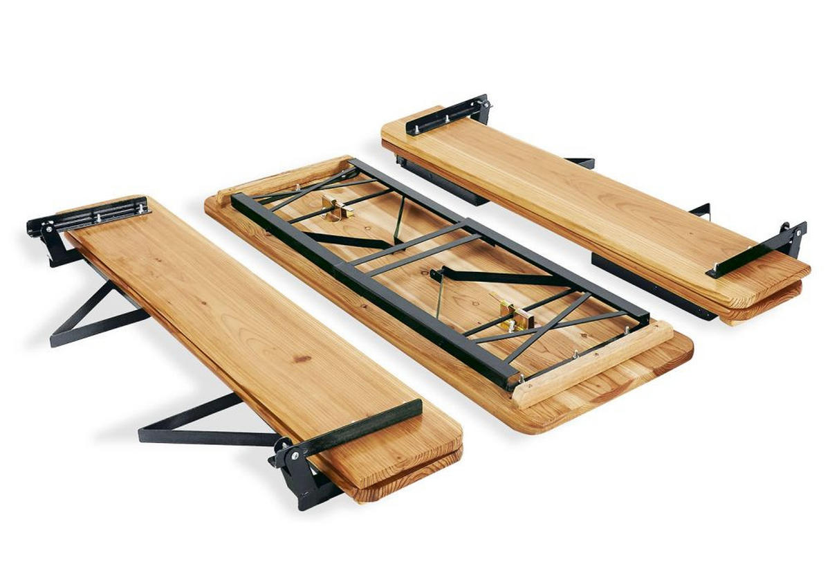 KINDERSITZGRUPPE Sepp mit Lehne, 3-tlg.  - Dunkelgrün/Naturfarben, Basics, Holz/Metall (109/40/53cm) - Pinolino