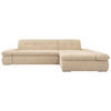 ECKSOFA Beige Mikrofaser  - Chromfarben/Beige, KONVENTIONELL, Textil/Metall (300/172cm) - MID.YOU