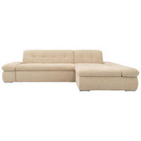 ECKSOFA Beige Mikrofaser  - Chromfarben/Beige, KONVENTIONELL, Textil/Metall (300/172cm) - MID.YOU