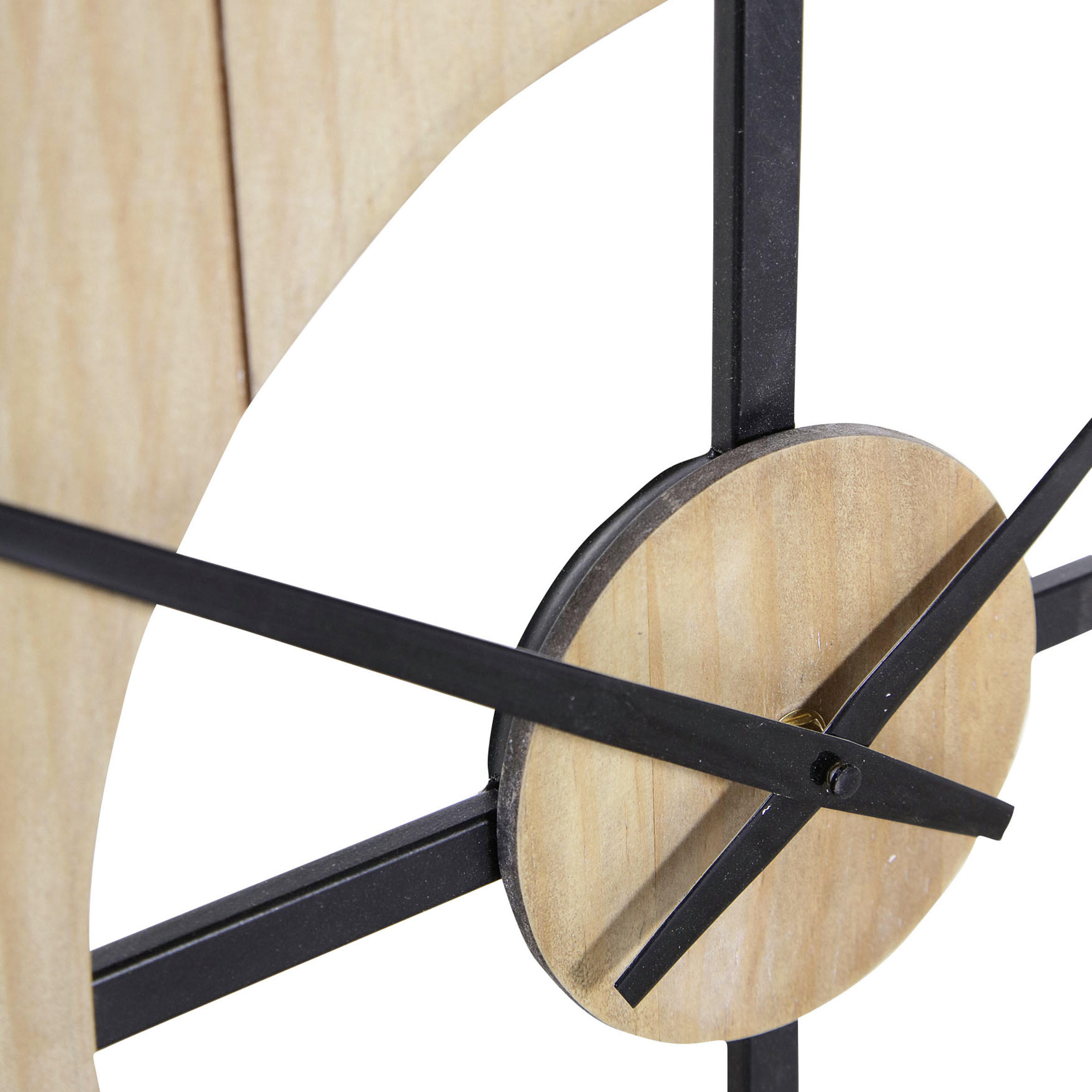 WANDUHR  Naturfarben, Schwarz  - Schwarz/Naturfarben, Trend, Holz/Holzwerkstoff (90/5cm)