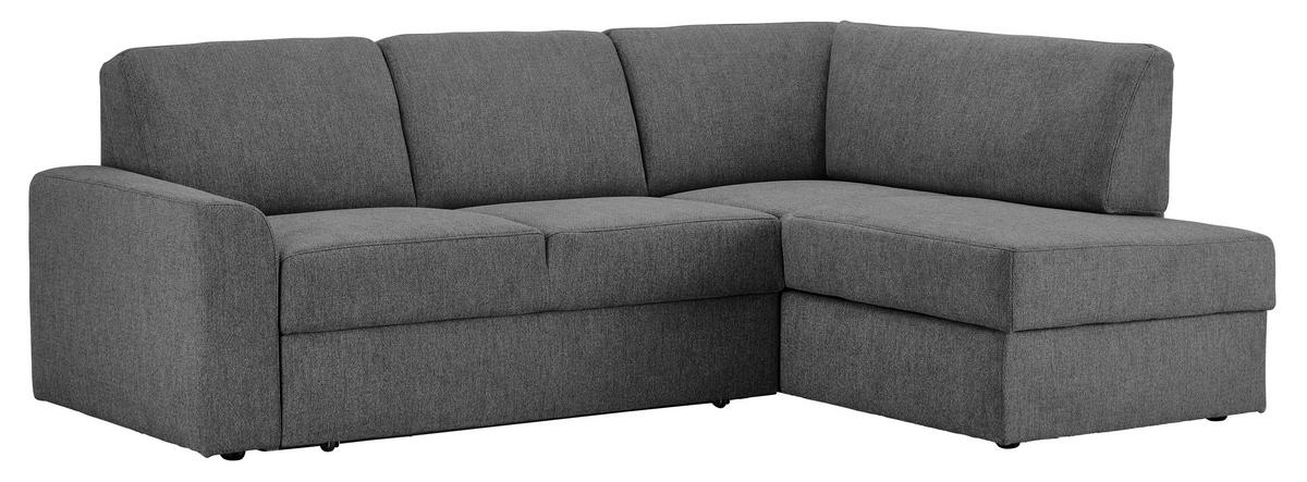 WOHNLANDSCHAFT  in Webstoff Grau  - Schwarz/Grau, KONVENTIONELL, Kunststoff/Textil (224/165cm) - Xora