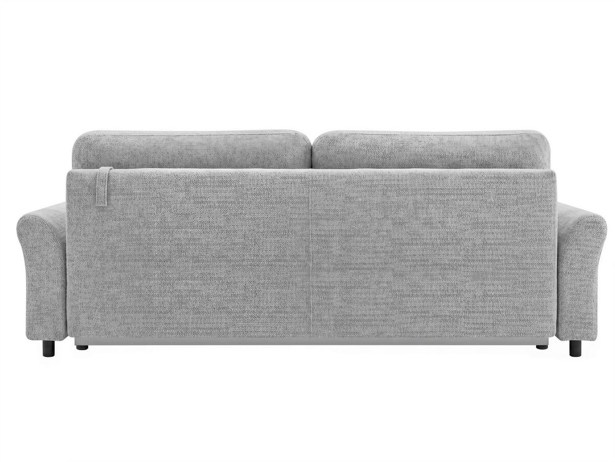 SCHLAFSOFA Flachgewebe, Struktur Hellgrau  inkl. Zierkissen, Rückenkissen, Bettkasten, Schlaffunktion, Rücken echt  - Hellgrau/Schwarz, Design, Textil (244/88/100cm) - P & B