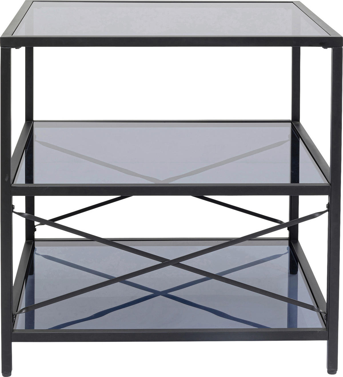 TISCHREGAL  - Schwarz/Grau, Basics, Glas/Metall (100/100/100cm) - Kare-Design