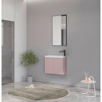 BADEZIMMER 3-teilig  in  - Weiß Hochglanz/Rosa, MODERN, Keramik/Holzwerkstoff (60/140/22cm) - MID.YOU