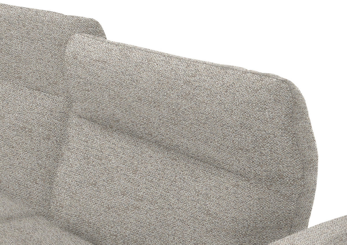 ECKSOFA in Webstoff Silberfarben  - Silberfarben/Schwarz, Design, Textil/Metall (223/290cm) - Moderano